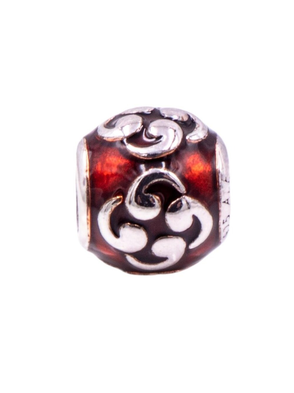 Pandora Retired Orange Zen Sterling Silver Enamel Charm